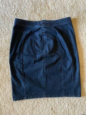 Ann Taylor Dark Navy Denim Pencil Skirt